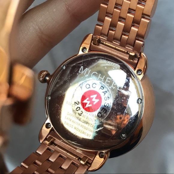 Michele Serein Diamond Rose-Gold Willow Dial Watch - Picture 4 of 8